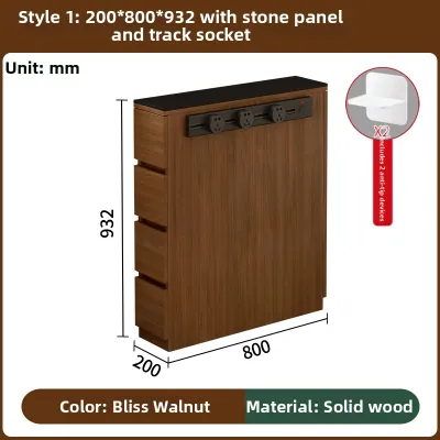 YDYOUDAN | Solid Wood Island Slim Storage Cabinet