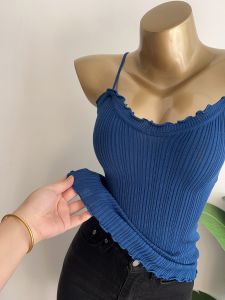 Classic Never Goes out of Style Womens Camisole Top Slimming Versatile Conceals Underarm Fat Wooden Edge Ruffle Strap Vest