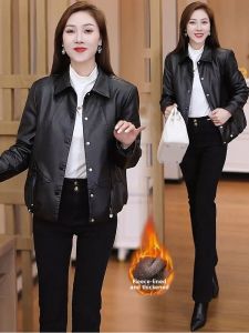YOUFAN | European Elegance Loose Style Short Jacket Leather Jacket