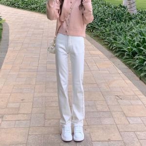 High Waist Straight Leg Denim Jeans Womens Loose Fit Elastic Cigarette Pants Summer New Arrival Slimming Wide Leg Trousers