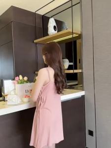 Musim panas baru 40-150kg saiz Super nipis Slip pakaian malam wanita angin tulen seksi dalam V Sleepdress rumah memakai Ins wanita panas pakaian tidur wanita