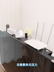 42cm No Drill Monitor Top Shelf - Universal for PC & TV Screen - Desk Space Saving Storage Shelf