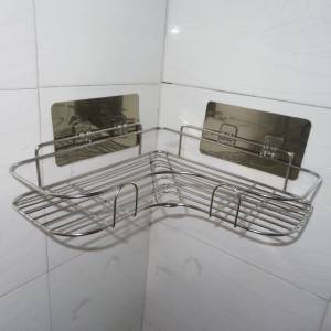 Stainless Steel Bathroom Storage Shelf Dual Layer