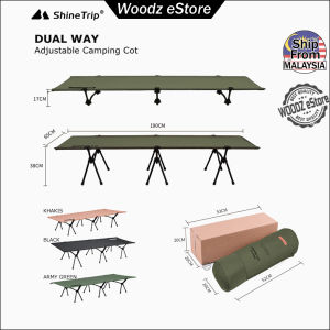[Woodz] ShineTrip Camping Outdoor Dual Way Adjustable UltraLight Camping Bed Cot Portable Aluminum Alloy Folding