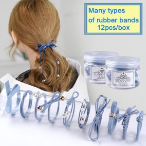 12ชิ้น/เซ็ตสาวเกาหลีผมยางรัดใหม่ H Eadwear คาดศีรษะ Mori สาวที่เรียบง่ายผมผูกความงามผมวงชุดสำหรับสาวแฟชั่นผมเชือกอุปกรณ์ผมสำหรับผู้หญิง