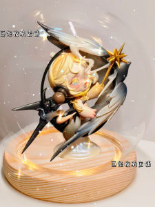 Pomfaoma SP Light Axis Storage Box Vinyl Plush Retractable Door Glow-in-the-dark Glass Cover Protection Cylindrical Display Stand