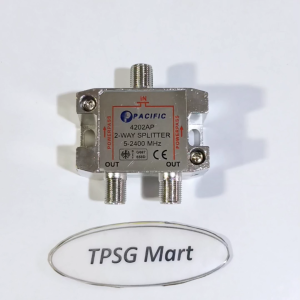 Bộ chia 1 ra 2 cho truyền hình cáp chia Tivi chia Camera / HIệu Pacific Spliter 5-2400 Mhz (Loại TỐT)