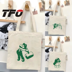TFO Super Mario Bros. by Nintendo Character Canvas Tote Bag Versatile Ideal College School Tote Bag
