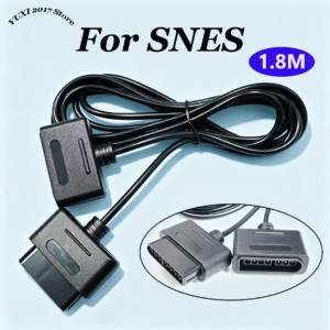 1.8M Controller Extension Cable For SNES SFC Game Console Gamepad Cord Black Replacement Wire Splitter Converter Cable