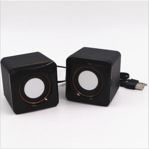 USB Powered Stereo Speaker System - Small Size - with Volume Control & 3.5 mm Aux Audio Plug to Connect to Laptop Notebook Desktop Computer