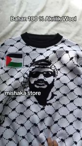 Sweater Rajut Palestina Polos Putih Exclusive