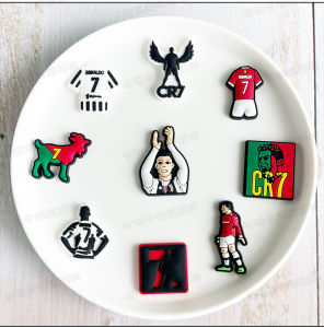Football Star 1-18pcs/set of Cristiano Ronaldo Xmas Cartoon Shoes Charming Decorative Accessories Childrens Favorite Gifts