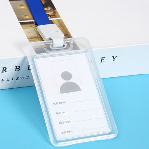 กระเป๋าใส่บัตร PP สองด้านใส สำหรับใส่บัตรประจำตัว บัตรนักเรียน บัตรประจำตัว บัตรประจำตัว สายคล้องคอ กระเป๋าใส่บัตร