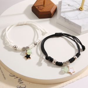 2 PCS Glowing Couple Bracelets Adjustable  Girlfriends Bracelet Fashion Accessories Fresh And Versatile