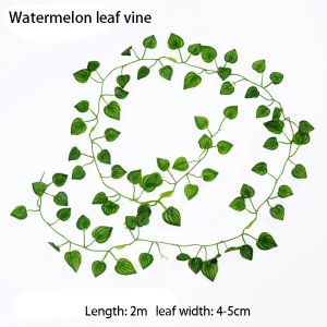 12Pcs 2m Artificial Ivy Garlands Greenery Rattan Leaf Vine DIY Hanging Plants Foliage Fake Leaves Home Decor Wedding Decoration