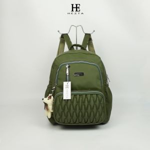 HEZTA Backpack Tas Ransel Sekolah Wanita | Tas Gendong Multifungsi Bahan Nylon Waterproof