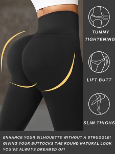 Womens High Waist Yoga Pants Butt Lifting Wide Waistband Leggings Adjustable Butt Lift Workout Trousers for Running Gym Fitne