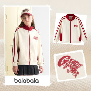 Barbarbara Girls Casual Hoodie Jacket Short Color Block Top for Children Autumn Wear Cotton Polyester Blend Warmth Functional Zipper