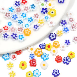 6mm 10pcs/bag Handmade Glass Flower Flat Plum Blossom Beads For DIY Necklace Bracelet Earring Jewelry Making