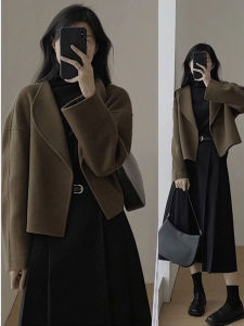 Elegant and Fashionable Design Small Fragrant Style Wool Coat and Skirt Two-piece Set