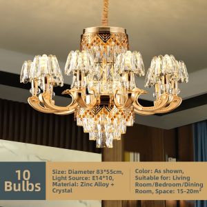 LAIDENG | European Style Crystal Chandelier for Living Room