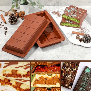 Chocolate bar mold silicone large filling Dubai pistachio deep bar mold kit 1-inch thick large package ideal for making homema
