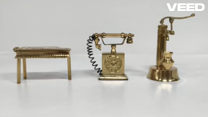 Traditional Brass Miniature Toy Showpiece | Vintage Antique Hand Pump Telephone & Piano Design | Decorative Tabletop Home Décor | 1 Pc