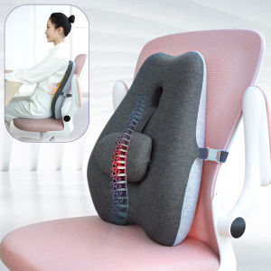 Lumbar Support Pillow for Office ChairBack Cushion for Car SeatMemory Foam Back Cushion for Back Pain Relief Improve Posture Pregnant Woman Chair Cushion with Adjustable Back Cushion and Adjustable Strap