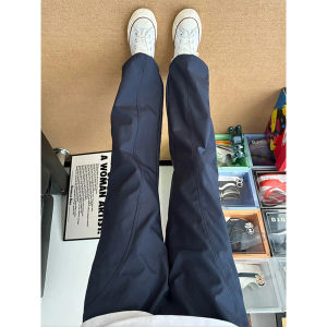 Quick Dry American Style Slim Fit Casual Pants Men Summer Thin Ice Sensation Workwear Straight Leg Long Trousers