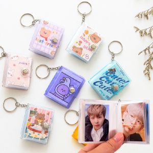 🔥Moheted👍1/2in Mini Photo Album Keychain Student Bag Interstitial Photo Album ID Photo Storage Book