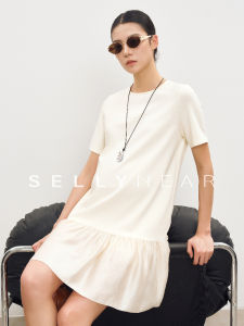 Sellynear Maternity Dress Summer Outdoor Wear Loose Midi Sleeveless Patchwork Gown French Style round Neck Daily Occasion