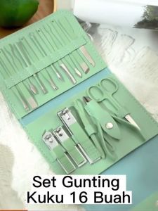 Zaman Now - Gunting Kuku Set 16 in 1 / Manicure Set / Dompet Gunting Kuku Set 16 in 1 Stainless Anti Karat / Set Perawatan Kuku