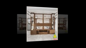 Vách ngăn phòng khách vách ngăn tủ kệ bằng gỗm bình phong tranh 4VTK22 - NỘI THẤT LẮP RÁP VIENDONGADV