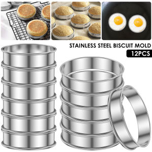 12 stainless steel pancake ring surface pancake ring double roll anti rust non stick pie mold multi-purpose kitchen cooking ring