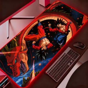 Bandai | Backlight XXL Rubber Large PC Mousepad RGB Gamer Gaming Mouse Pads LED Desk Keyboard Mat Dragon Ball DBZ Computer Mat