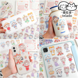 สติ๊กเกอร์ตกแต่งตัวละครการ์ตูนสำหรับเด็กผู้หญิง 3 แผ่น 10 หยวน ติดโทรศัพท์มือถือ ติดแก้วน้ำ ติดบันทึก ติดตกแต่ง