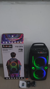 Model RD-6618B 6.5-inch 40-watt high-power backpack Bluetooth speaker dual speakers RGB lighting wireless microphone