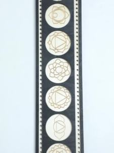Boho Chakra Symbol Wooden Crystal Display Tray 7 Chakra Pattern Desktop Ornaments Spiritual Meditation & Yoga Home Decor Gift