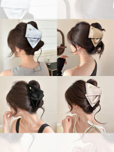 PINK EMPRESS | Satin Triangle Elegance Brain Back Bun Hair Clip