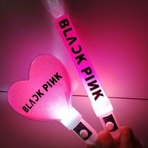 BLACKPINK Pink Heart Support Light Stick Hammer Penlight LED Fans Concert Glow Lamp Flashlight Cheering Light Kit