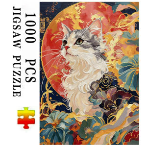 500/1000/1200/2000PCS Jigsaw Puzzle Moonlit Cats Whisper Night Scene Art For Adults Great Weekend Relaxation And Family Fun