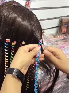 6 Pcs/Set Kids Curler Hair Braid: Korean Children's Hair Sticker & Baby Girls' Decor Twist Braid Disc