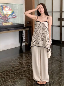 YUEZHONGWEI | Áo Phông Nữ Mùa Hè Dễ Thương Tự Do Không Tay Xẻ Vai Ngắn