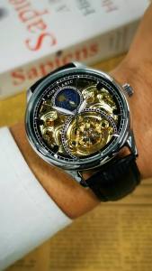 AOKULASIC | AOKULASIC Business Moon Phase Skeleton Automatic Mechanical Watch for Men Luminous Hands Leather Strap Fashion Mens Wristwatches