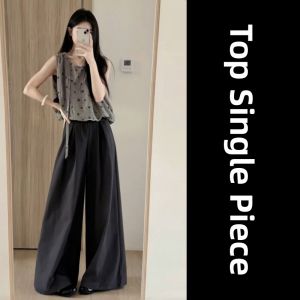 LIRUSHAN | 2026 New Summer Korean Style Gray Polka Dot Outfit