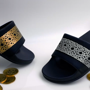 Ando Official Sandal Selop Slip On Radeva Pria Dewasa - Hitam/Abu-Abu