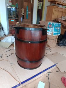 Teak Wood Barrel Table