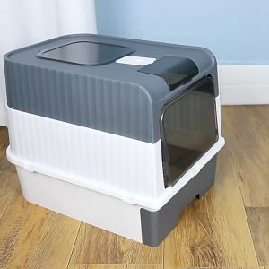 meowwow Cat Litter Box PE0787GY Tempat Bak Pasir Kucing Tempat Pup Toilet Kucing sterilisasi UV - Lazada