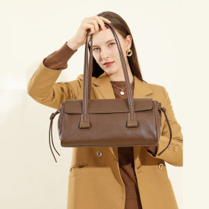 BeeGreen Women Vegetable-Tanned Genuine Leather Shoulder Bag Luxurious Pillow Handbag Elegant Commuter Underarm Bag