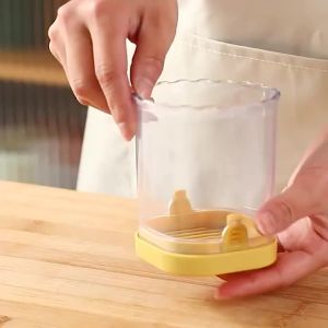 2-in-1 Vegetable and Fruit Slicing Cup - Multifunctional Chopper with Stainless Steel Blade Includes Storage Cup Dicer & Slicer